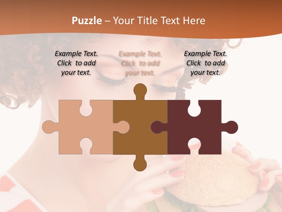 Cute Woman Meal PowerPoint Template