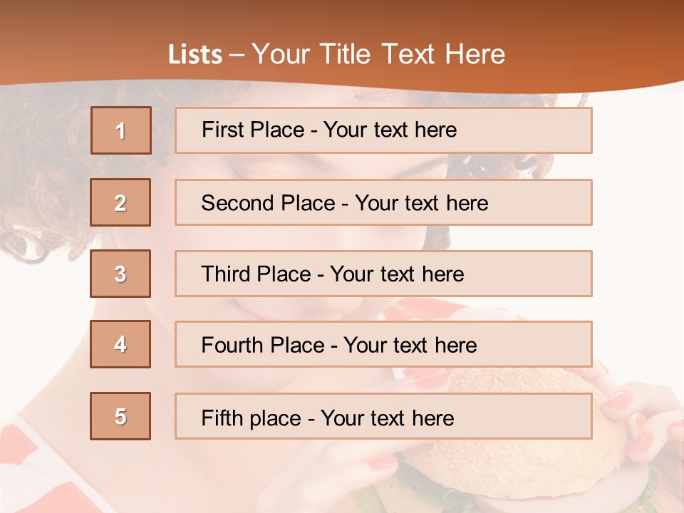 Cute Woman Meal PowerPoint Template