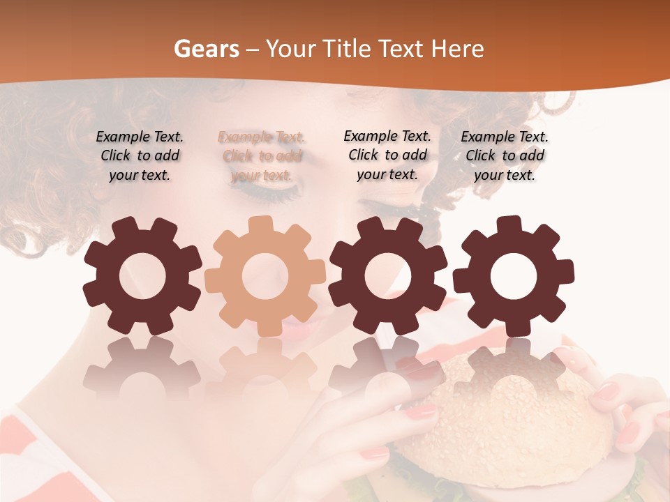 Cute Woman Meal PowerPoint Template