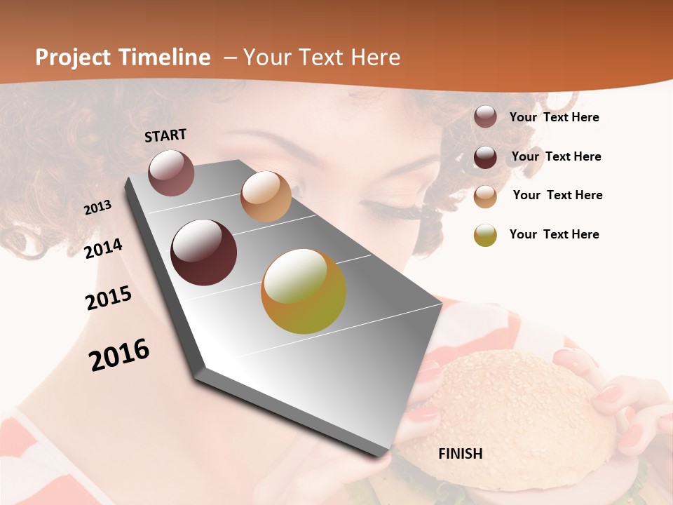 Cute Woman Meal PowerPoint Template