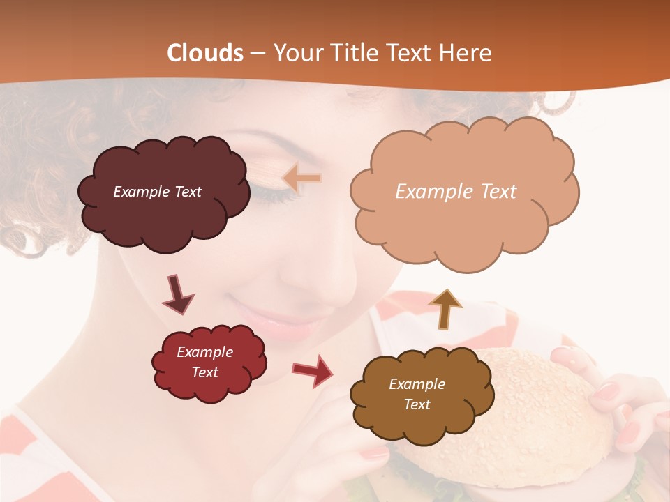 Cute Woman Meal PowerPoint Template