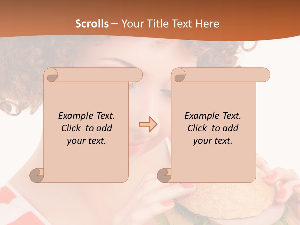 Cute Woman Meal PowerPoint Template