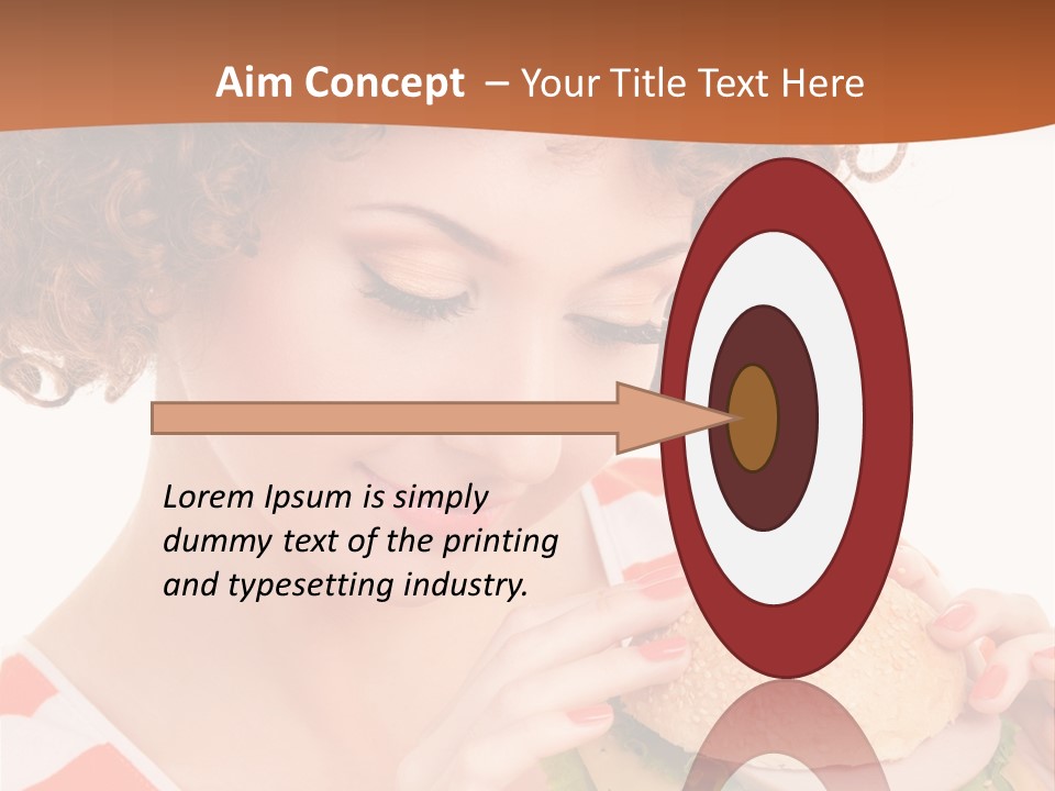 Cute Woman Meal PowerPoint Template