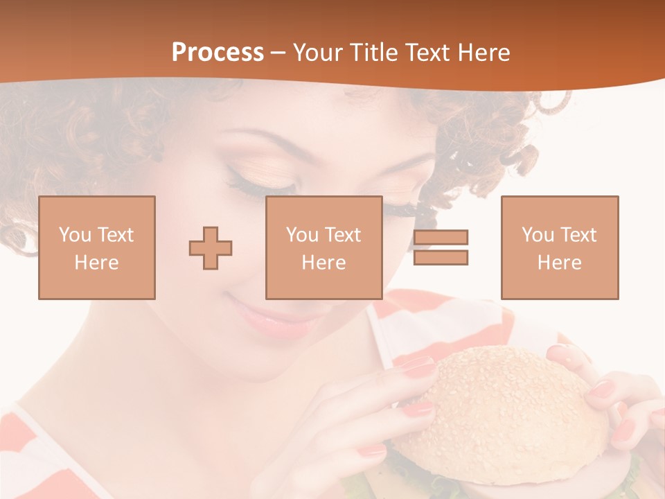 Cute Woman Meal PowerPoint Template