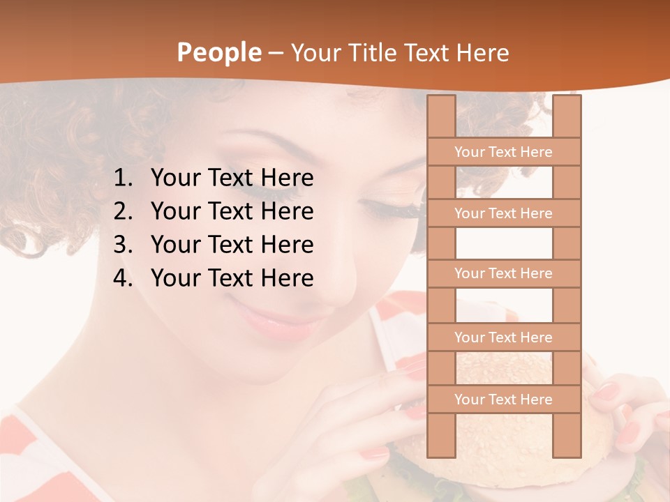 Cute Woman Meal PowerPoint Template