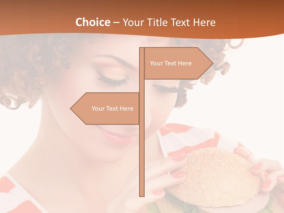 Cute Woman Meal PowerPoint Template