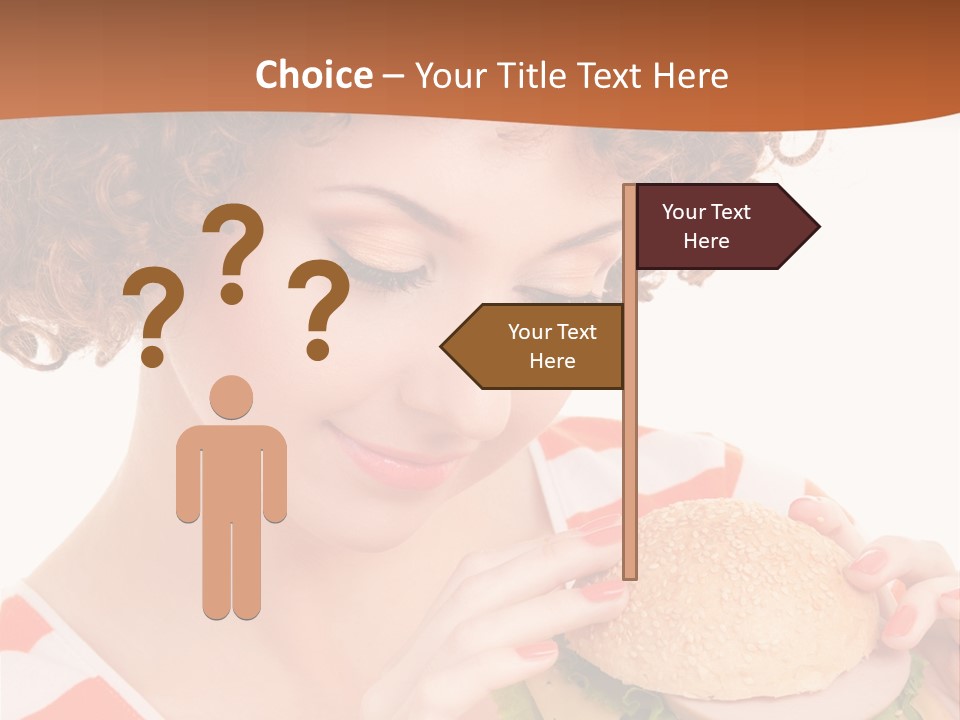 Cute Woman Meal PowerPoint Template