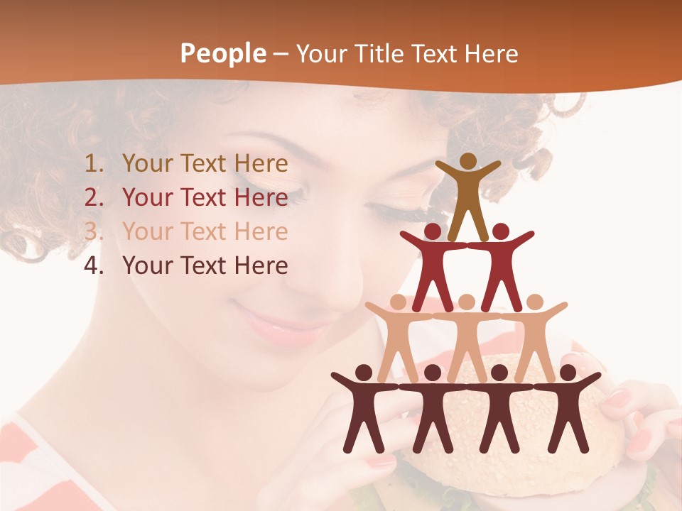 Cute Woman Meal PowerPoint Template