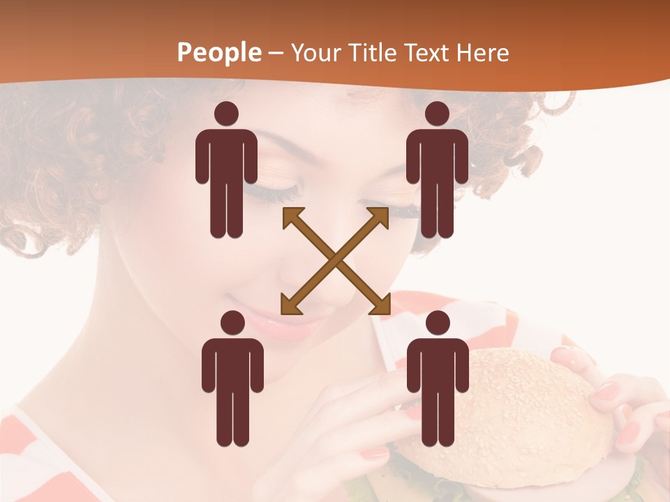 Cute Woman Meal PowerPoint Template