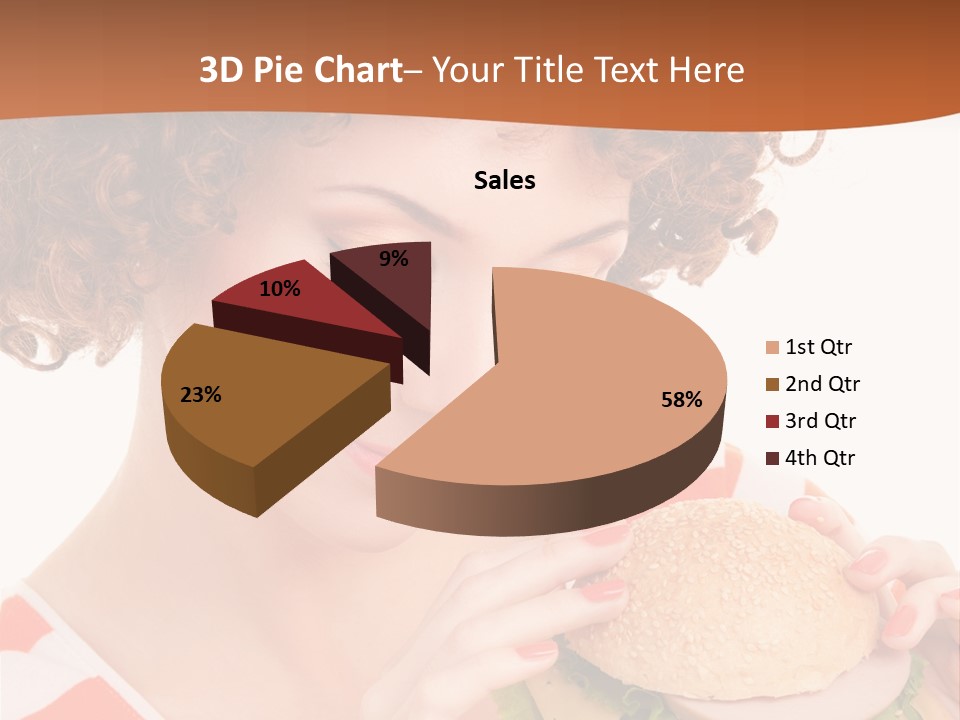 Cute Woman Meal PowerPoint Template