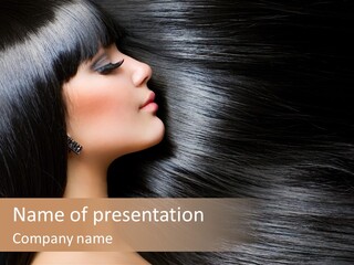 Haircare Brunette Style PowerPoint Template