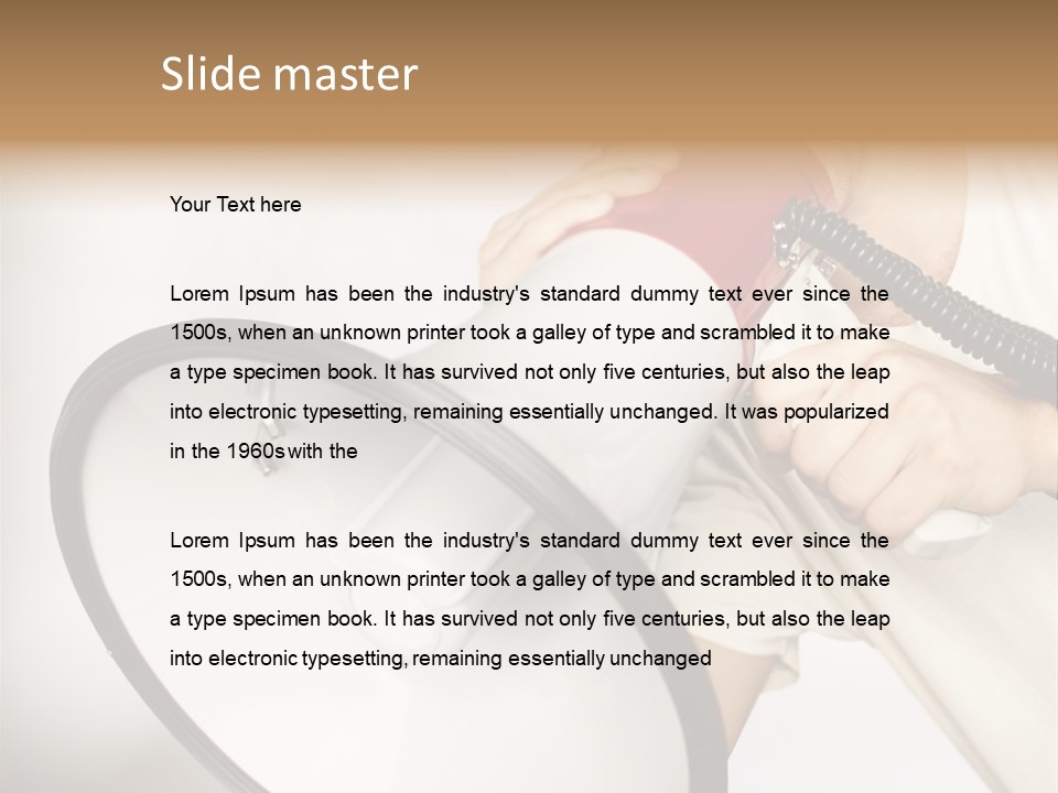 Loudspeaker Corporate Businessman PowerPoint Template