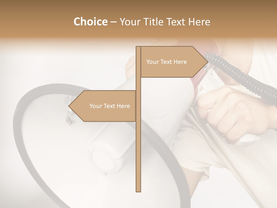 Loudspeaker Corporate Businessman PowerPoint Template