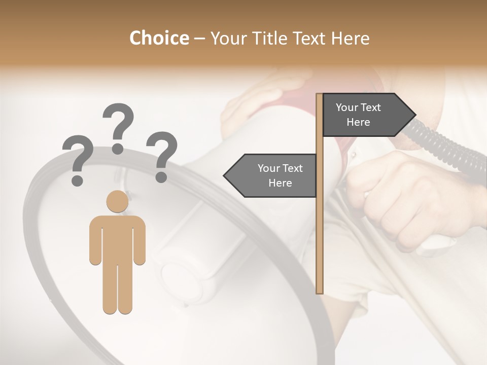 Loudspeaker Corporate Businessman PowerPoint Template