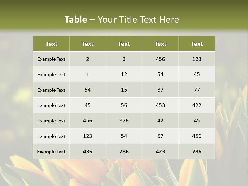 Table Bu Ine Company PowerPoint Template