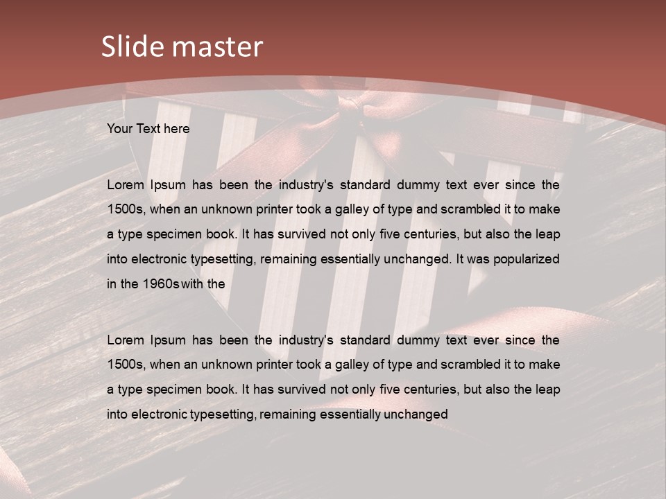 Bow Holiday Wood PowerPoint Template