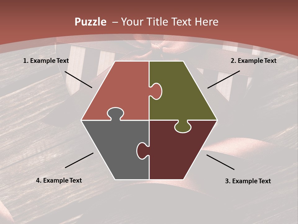 Bow Holiday Wood PowerPoint Template