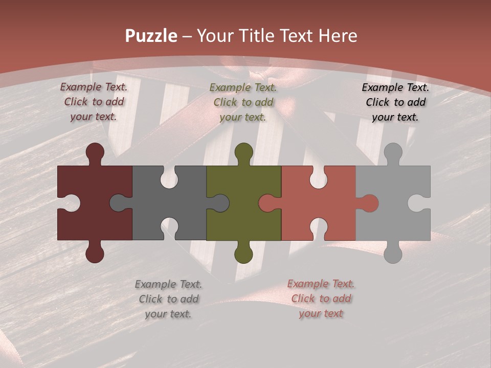 Bow Holiday Wood PowerPoint Template