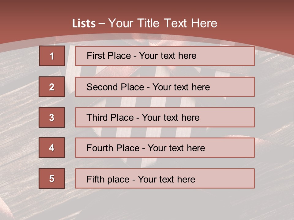 Bow Holiday Wood PowerPoint Template