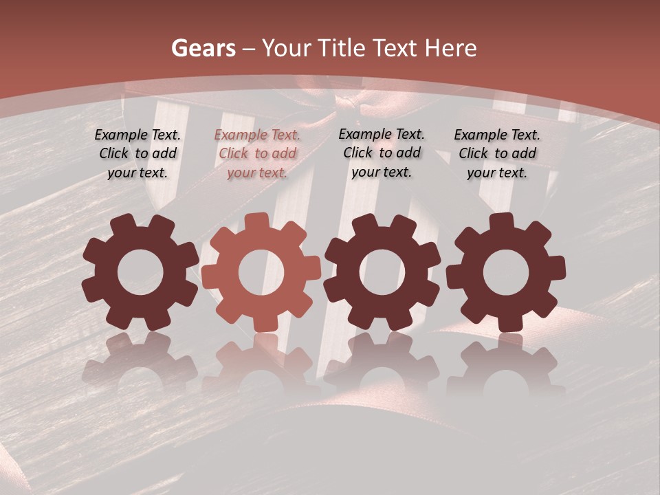 Bow Holiday Wood PowerPoint Template