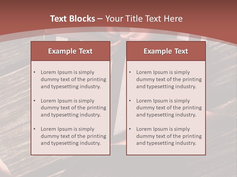 Bow Holiday Wood PowerPoint Template