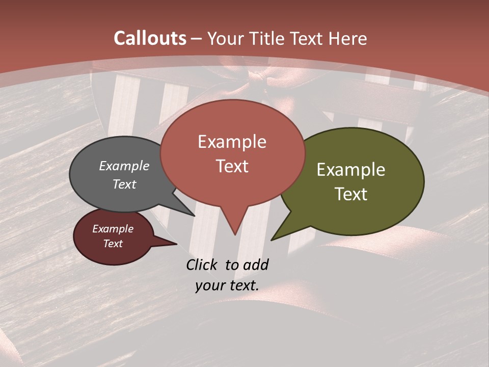 Bow Holiday Wood PowerPoint Template