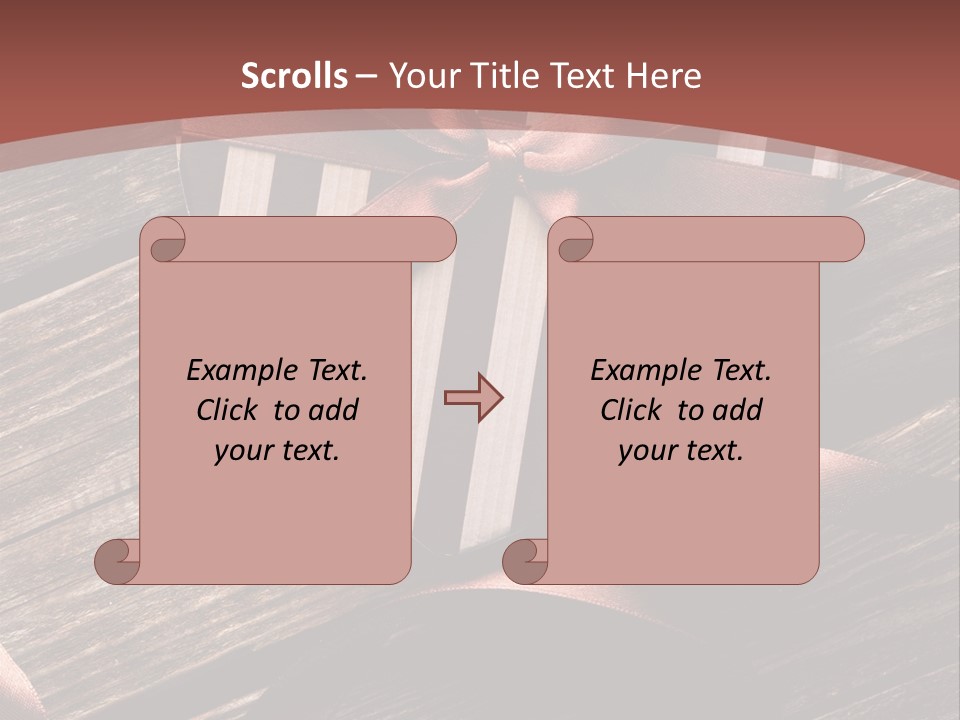 Bow Holiday Wood PowerPoint Template