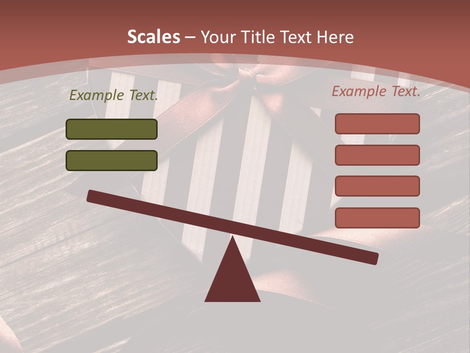 Bow Holiday Wood PowerPoint Template