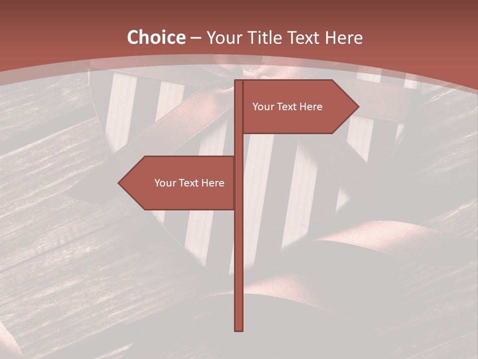 Bow Holiday Wood PowerPoint Template