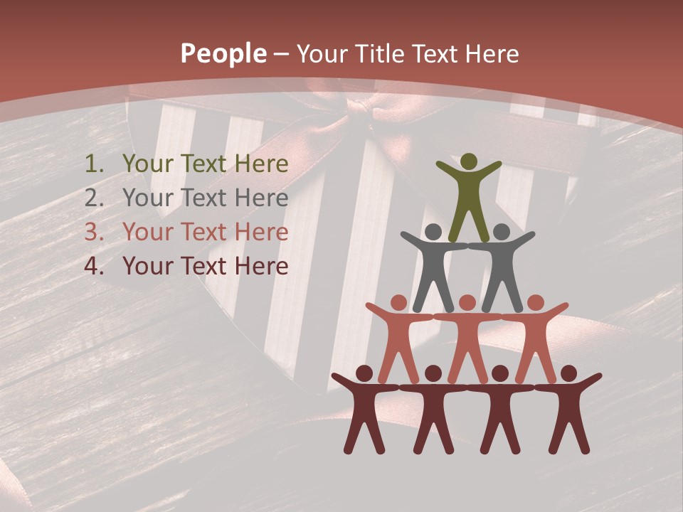 Bow Holiday Wood PowerPoint Template