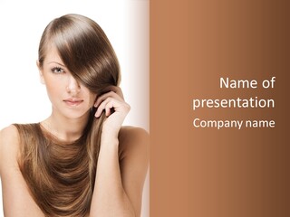 Eyes Female Hairstyle PowerPoint Template