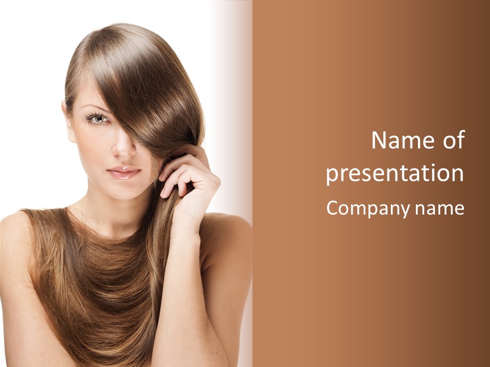 Eyes Female Hairstyle PowerPoint Template