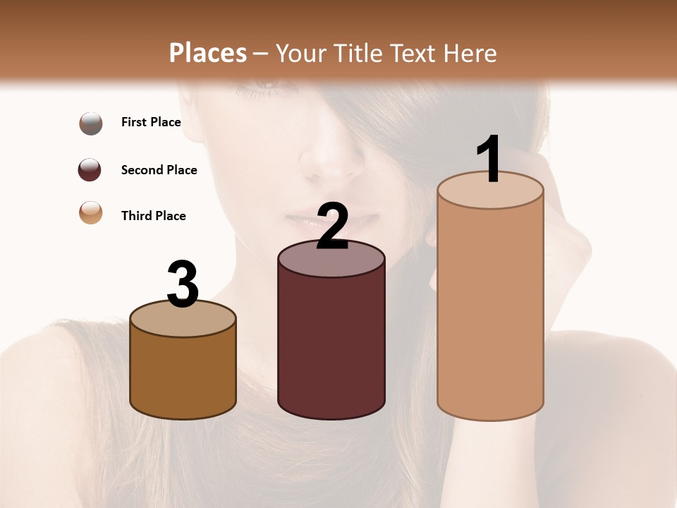 Eyes Female Hairstyle PowerPoint Template