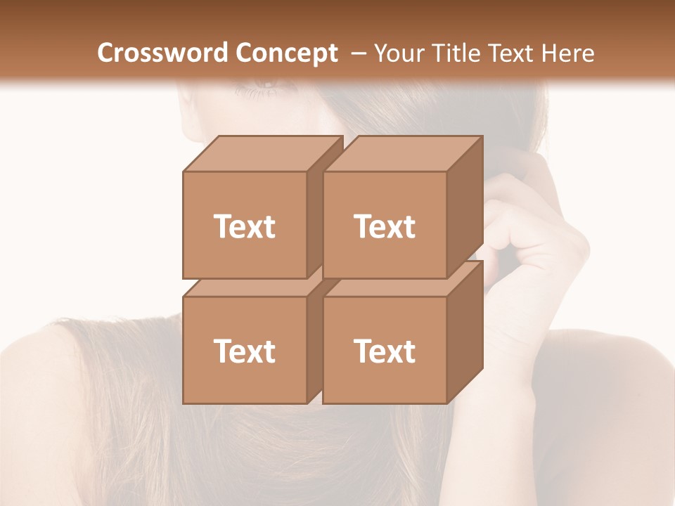 Eyes Female Hairstyle PowerPoint Template