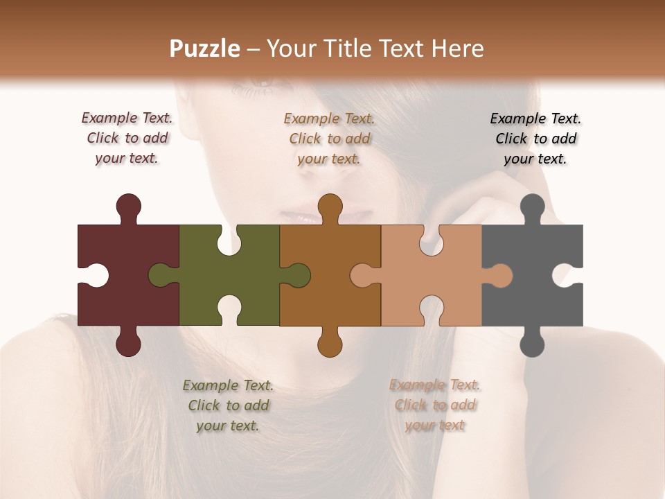 Eyes Female Hairstyle PowerPoint Template