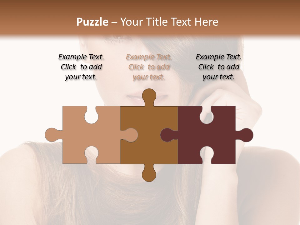 Eyes Female Hairstyle PowerPoint Template