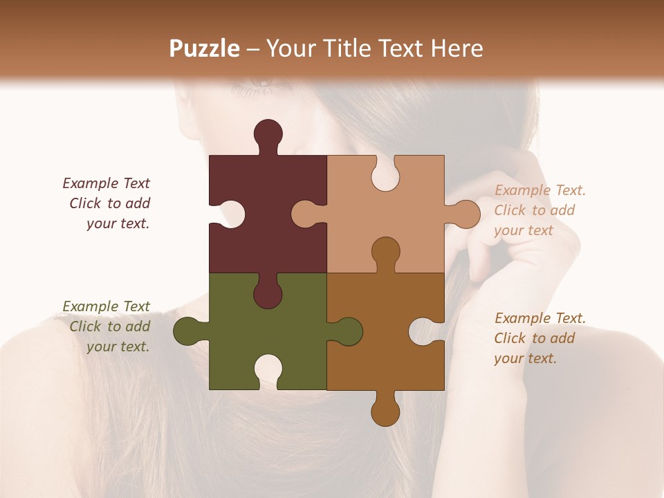 Eyes Female Hairstyle PowerPoint Template