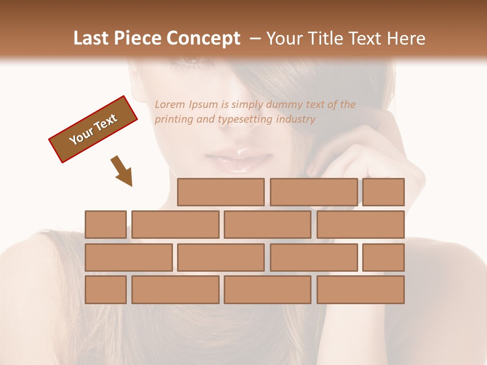 Eyes Female Hairstyle PowerPoint Template