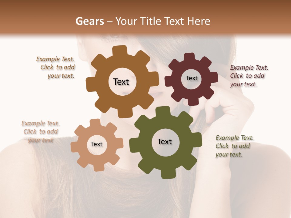 Eyes Female Hairstyle PowerPoint Template