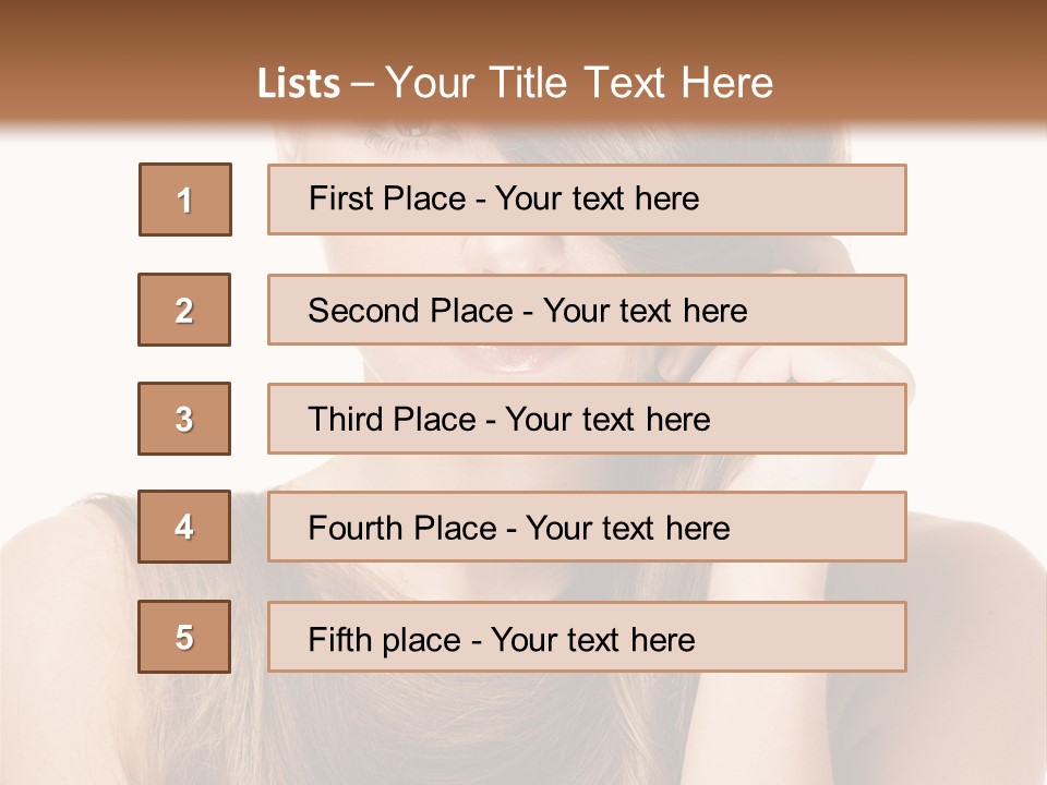 Eyes Female Hairstyle PowerPoint Template