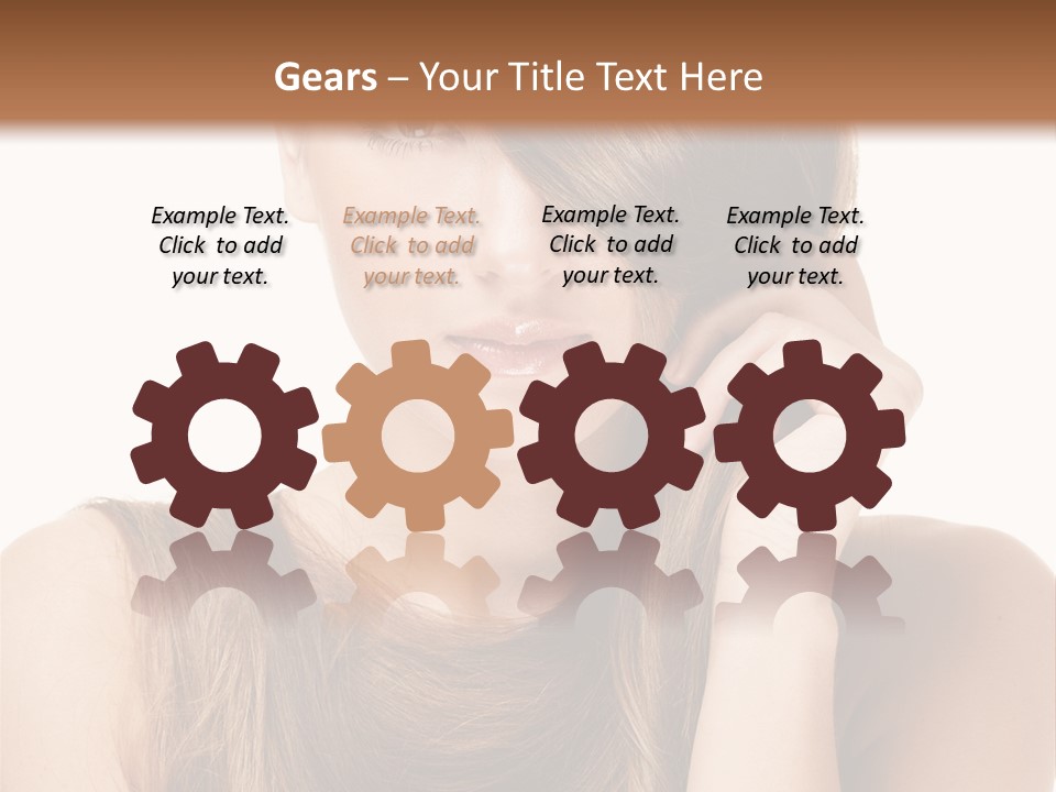 Eyes Female Hairstyle PowerPoint Template