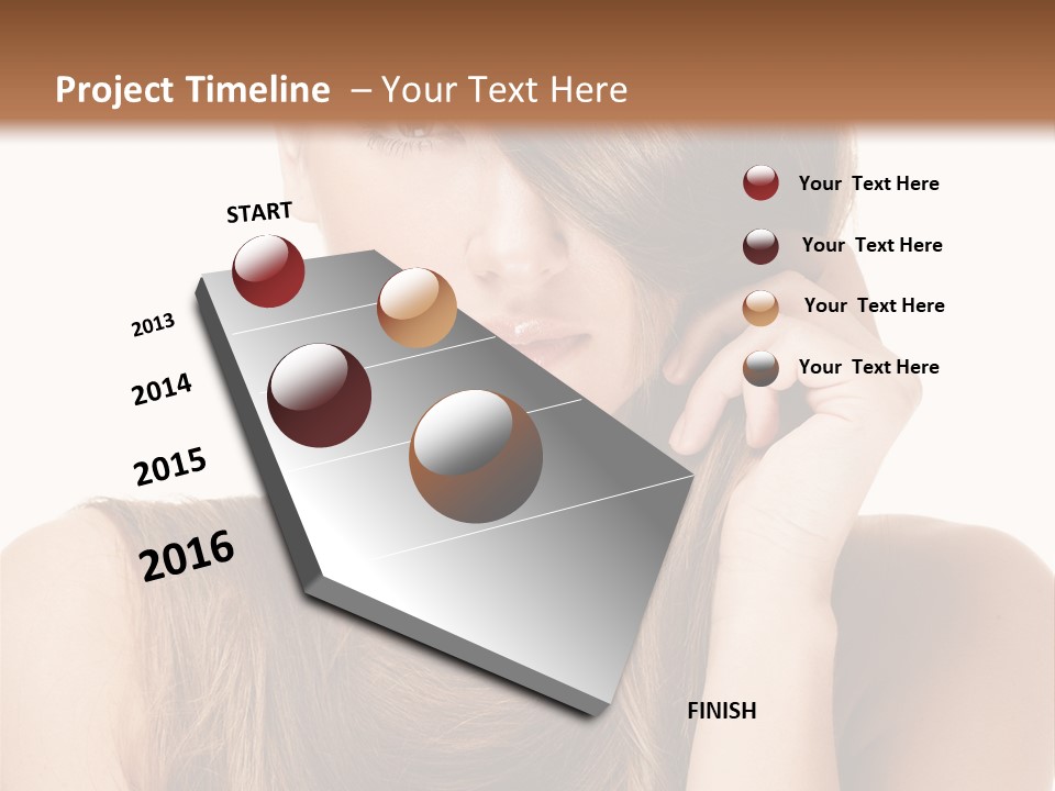 Eyes Female Hairstyle PowerPoint Template