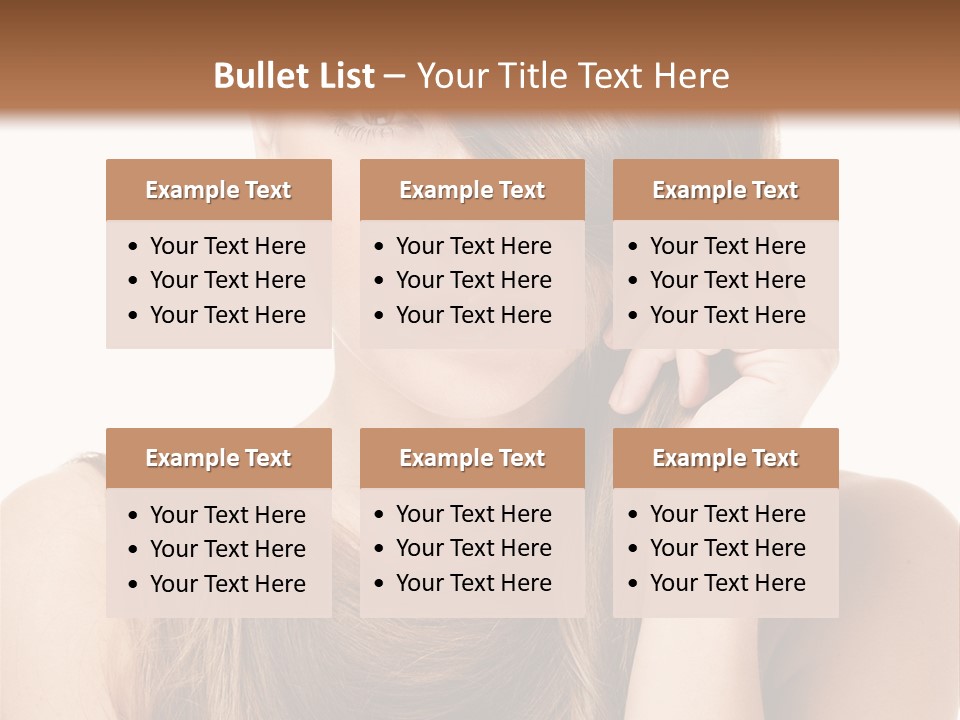 Eyes Female Hairstyle PowerPoint Template