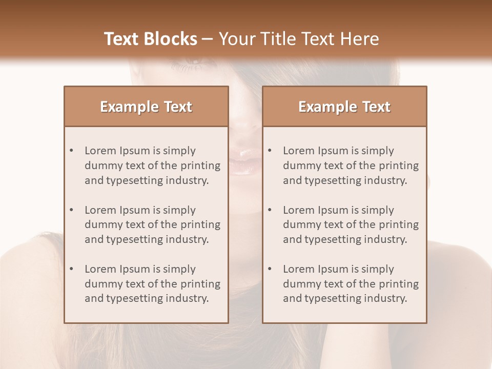 Eyes Female Hairstyle PowerPoint Template