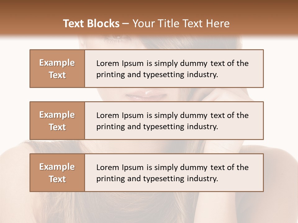 Eyes Female Hairstyle PowerPoint Template