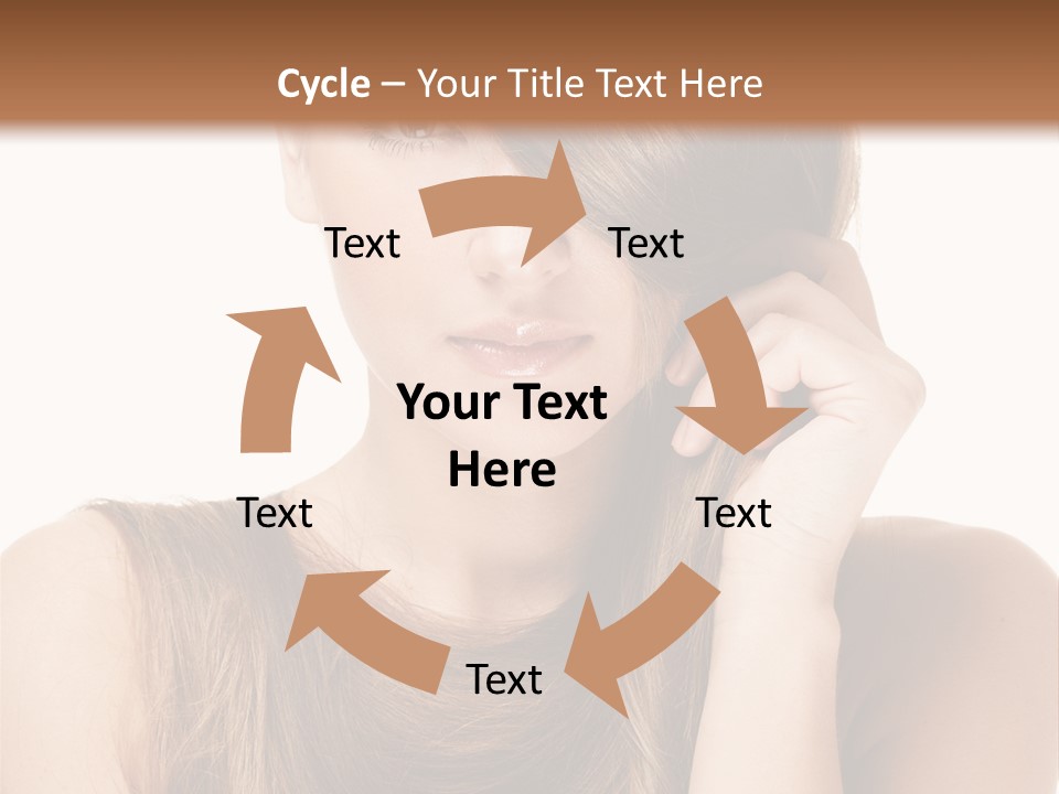 Eyes Female Hairstyle PowerPoint Template