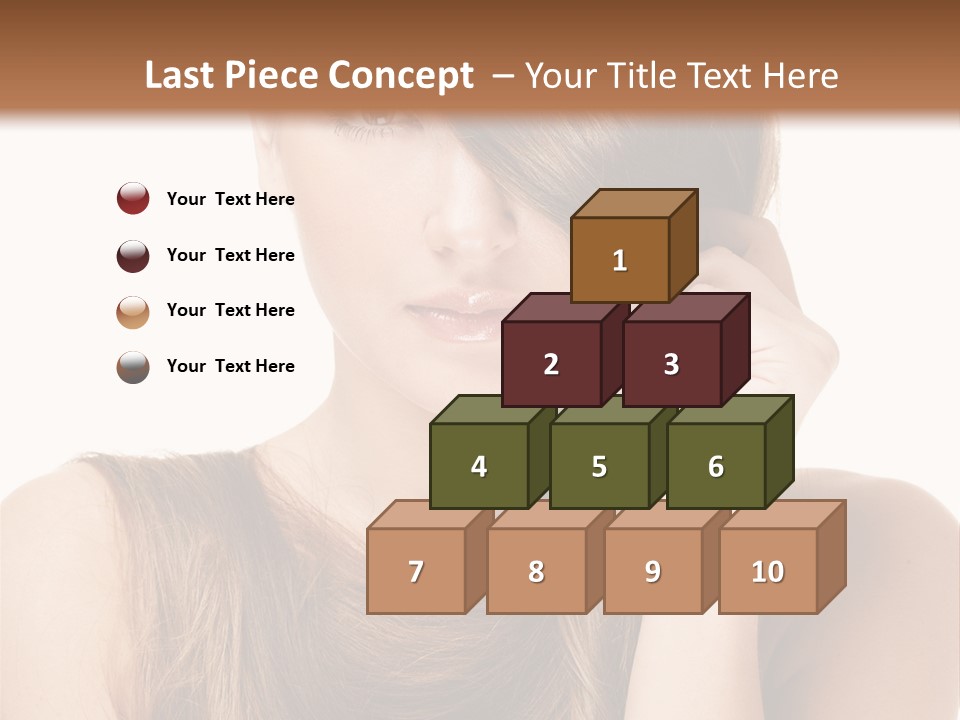 Eyes Female Hairstyle PowerPoint Template