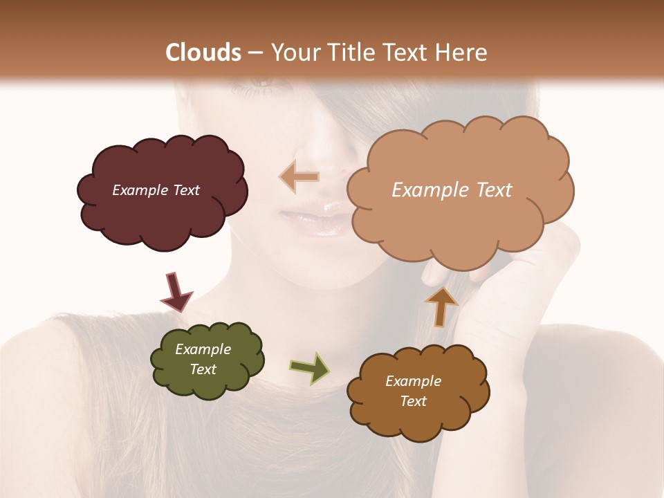 Eyes Female Hairstyle PowerPoint Template