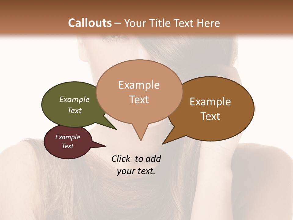 Eyes Female Hairstyle PowerPoint Template