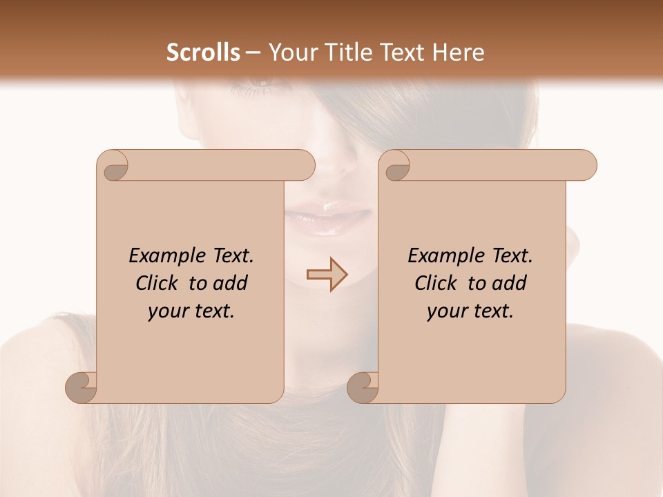 Eyes Female Hairstyle PowerPoint Template
